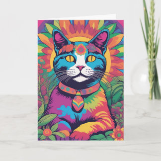 Psychedelic Cat Karte