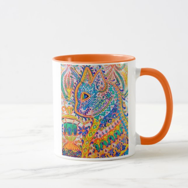 Psychedelic Cat, Louis Wain マグカップ Tasse (Rechts)