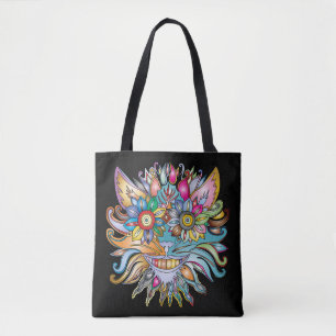 Psychedelic Cat Totbag