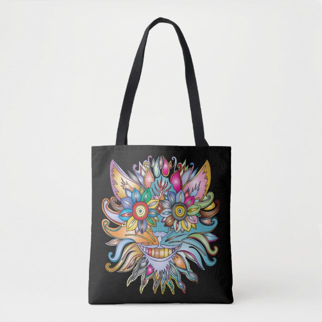 Psychedelic Cat Totbag (Vorderseite)