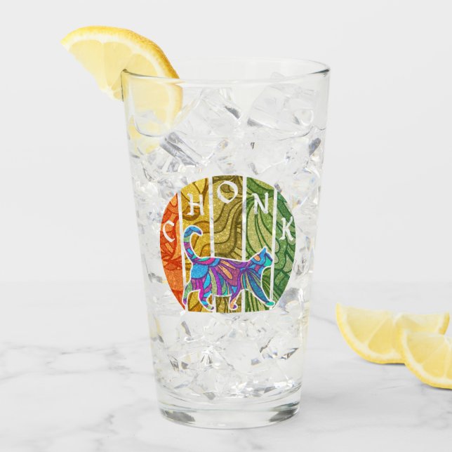 Psychedelic Cat - Trippy Feline Art Glas (Vorderseite Ice)