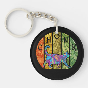 Psychedelic Cat - Trippy Feline Art Schlüsselanhänger