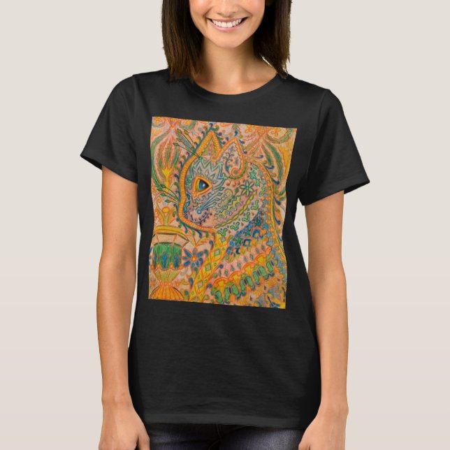 Psychedelic Cat von Louis Wain T-Shirt (Vorderseite)