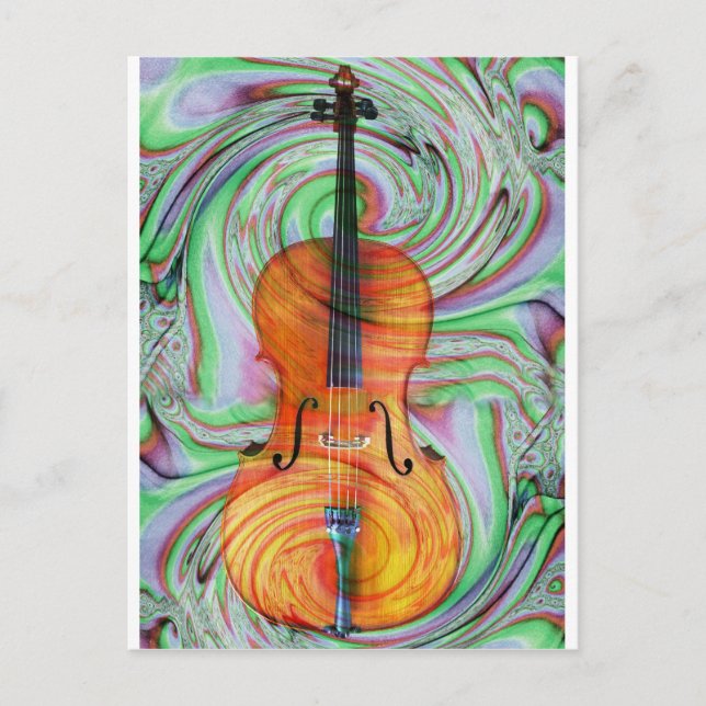 Psychedelic Cello Postkarte (Vorderseite)