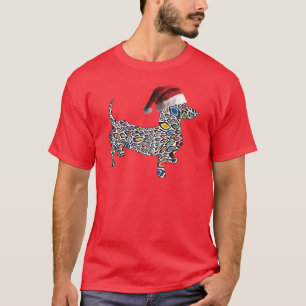 Psychedelic-Cheetah-Dackel-Santa T-Shirt