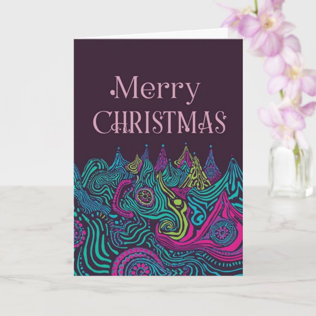 Psychedelic christmas card karte (Orchidee)
