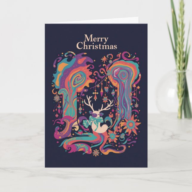 Psychedelic christmas card karte (Vorderseite)