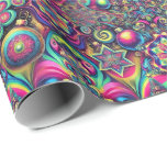 Psychedelic Christmas Wrapping Paper Geschenkpapier<br><div class="desc">Turn up the holiday vibes with this psychedelic Christmas wrapping paper! Featuring swirling patterns,  fractal snowflakes,  glowing ornaments,  and abstract Christmas trees in vibrant neon colors,  this seamless design is perfect for adding a bold and hypnotic touch to your holiday gifts.</div>