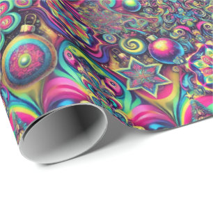 Psychedelic Christmas Wrapping Paper Geschenkpapier