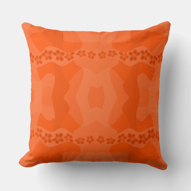 Psychedelic Daisy Chain Patchwork - Orange Kissen (Vorderseite)