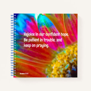Psychedelic Daisy Romans 12:12 Spiral Notebook Notizbuch