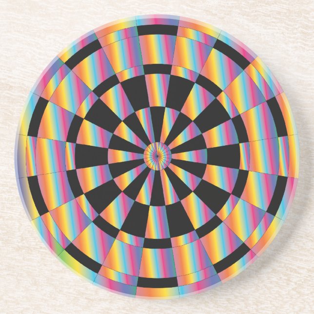 Psychedelic Dartboard Getränkeuntersetzer (Vorne)