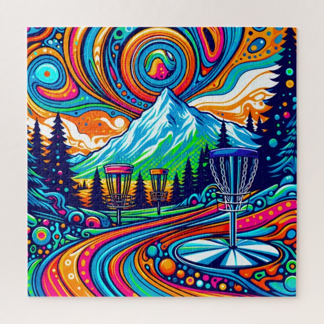Psychedelic Disk Golf Course Puzzle (Vertikal)