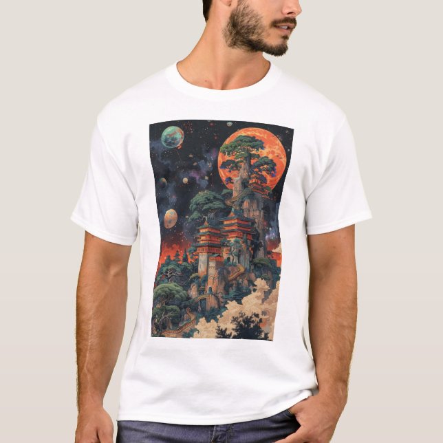 Psychedelic DMT Ukiyo-e Baobab Bonsai Tree T - Shi T-Shirt (Vorderseite)