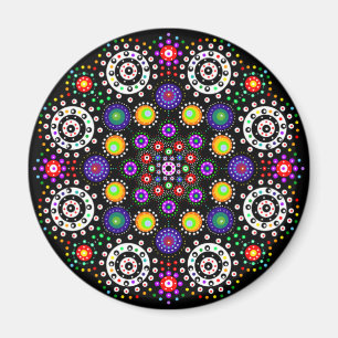 Psychedelic Dot Mandala Magnet