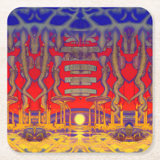 Psychedelic Dreamland Rechteckiger Pappuntersetzer