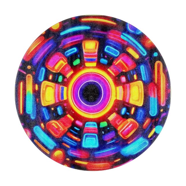 Psychedelic Energy Burst Schneidebrett (Vorderseite)