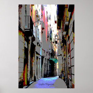 psychedelic european street  Print Poster