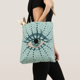Psychedelic Eye Blue Dots Abstrakte komische Kunst