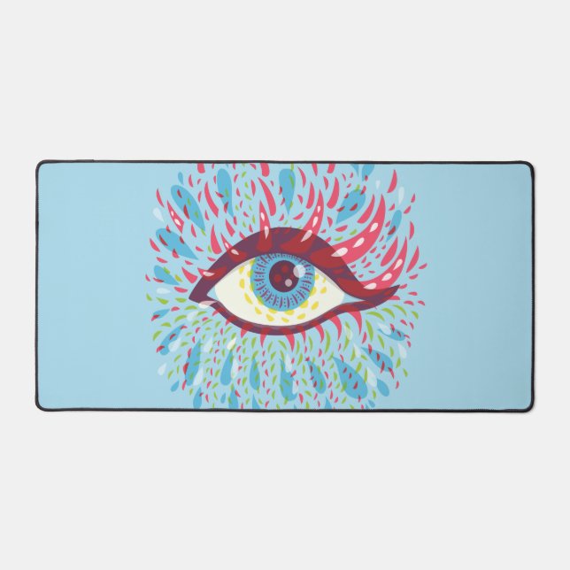 Psychedelic Eye komische Trippy Schreibtischunterlage (Vorderseite)