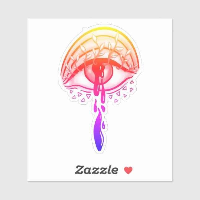 Psychedelic Eye Pastel Goth Ästhetik Aufkleber (Blatt)