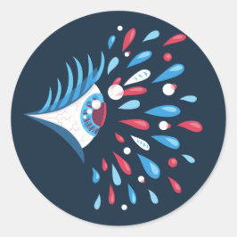 Psychedelic Eye Trippy komisch Runder Aufkleber