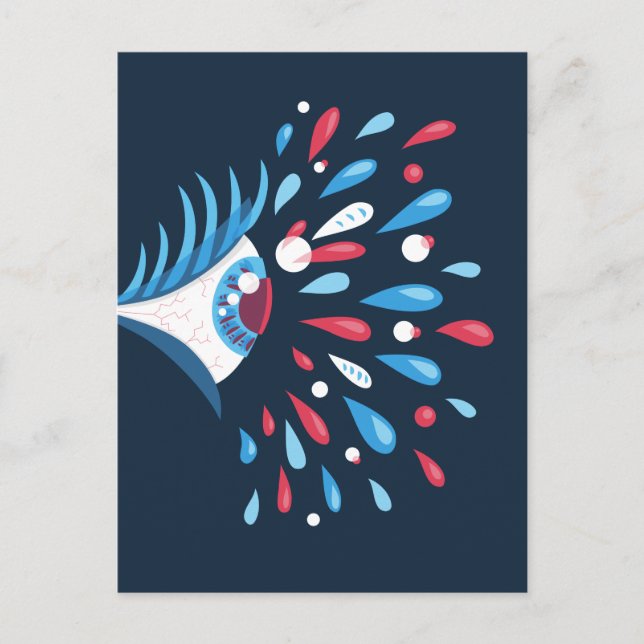 Psychedelic Eye Trippy komische Oddity Postkarte (Vorderseite)