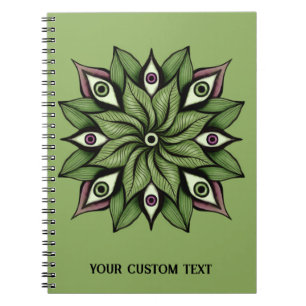 Psychedelic Eyes Mandala - Trippy Floral Pattern Notizblock