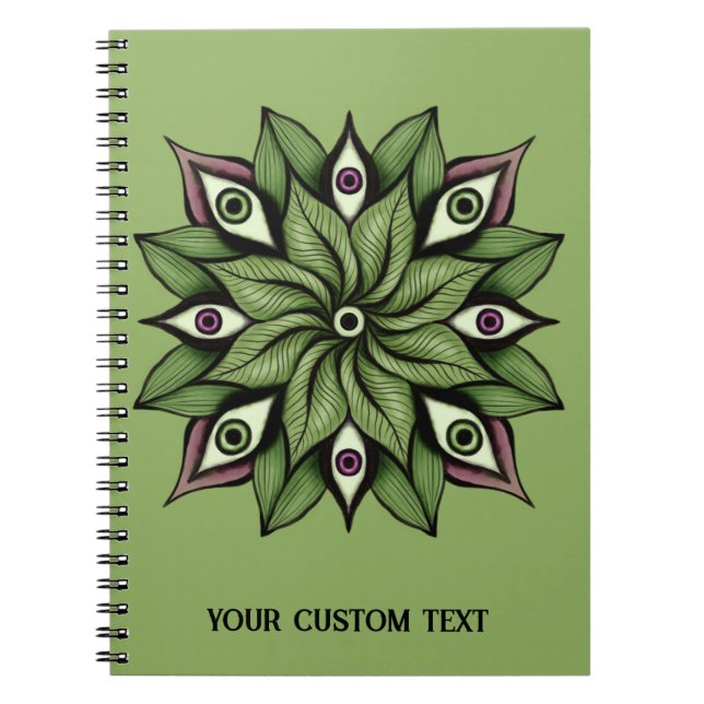 Psychedelic Eyes Mandala - Trippy Floral Pattern Notizblock (Vorderseite)