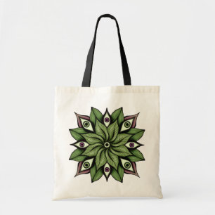 Psychedelic Eyes Mandala - Trippy Floral Pattern Tragetasche