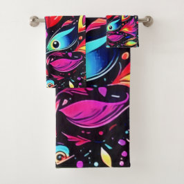 Psychedelic Feather Dream Badhandtuch Set