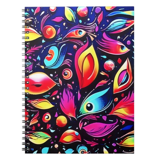 Psychedelic Feather Dream Notizblock (Vorderseite)
