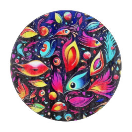 Psychedelic Feather Dream Schneidebrett