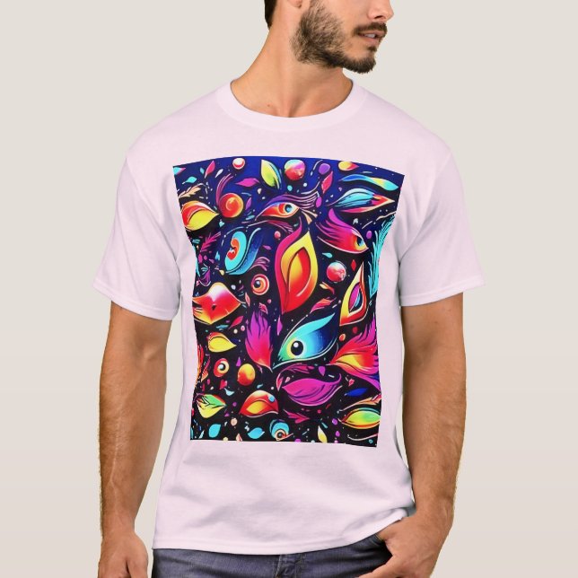 Psychedelic Feather Dream T-Shirt (Vorderseite)