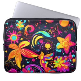 Psychedelic Floral Cosmos Laptopschutzhülle