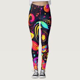 Psychedelic Floral Cosmos Leggings