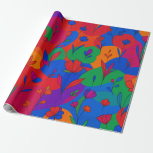 Psychedelic floral geschenkpapier
