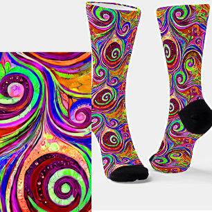 Psychedelic Floral Swirl farbenfrohe Mystical Fant Socken