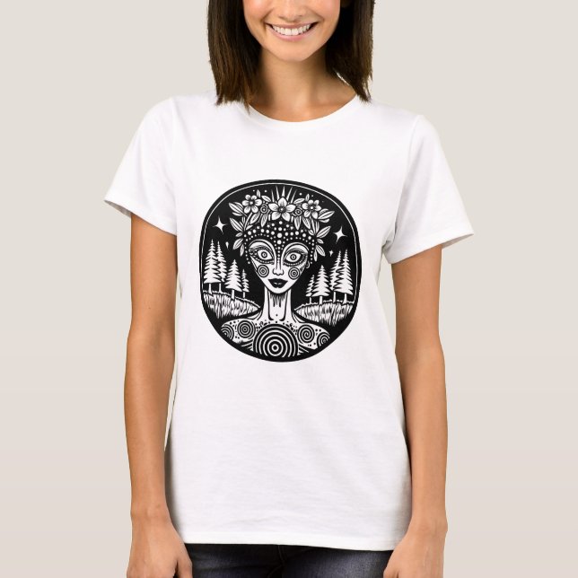 Psychedelic Forest Deity T-Shirt (Vorderseite)