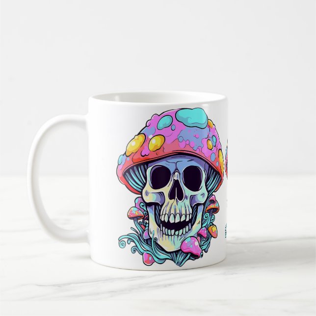 Psychedelic Forest Festival Edm Schädel Dj Kaffeetasse (Links)