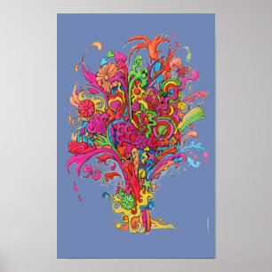 psychedelic Fountain Poster