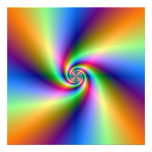 Psychedelic Four Wind Spiral Fotodruck