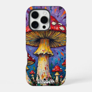Psychedelic Fungus Aura iPhone 16 Pro Hülle