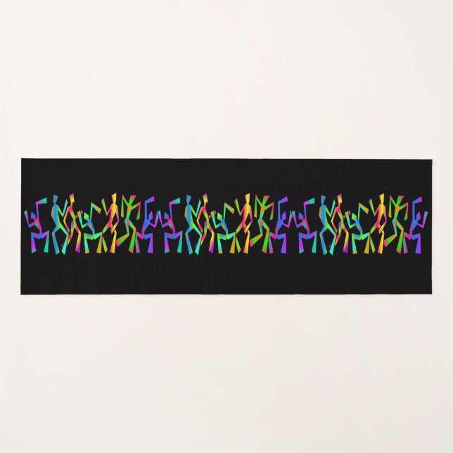 Psychedelic Funky Dancers Yoga Mat Yogamatte (Vorderseite (Horizontal))
