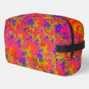 Psychedelic Funky Hippie Boho Neon Rainbow Fraktal Waschbeutel