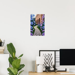 Psychedelic Garden Path Blume Poster