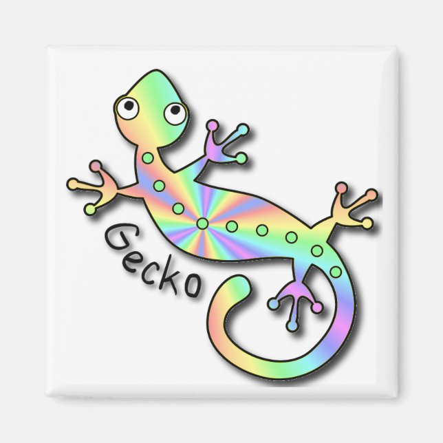 Psychedelic Gecko Magnet (Vorne)