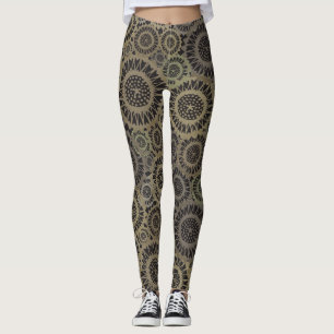 Psychedelic Gold Sunflower Leggings