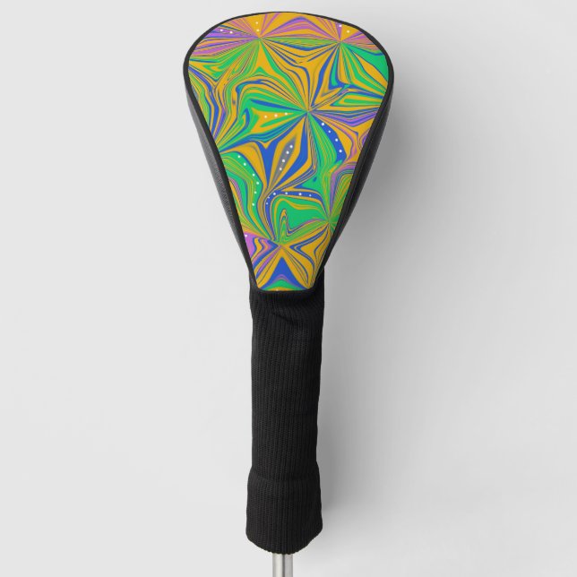 Psychedelic Green Mix Abstrakt Colorful Golf Headcover (Vorderseite)