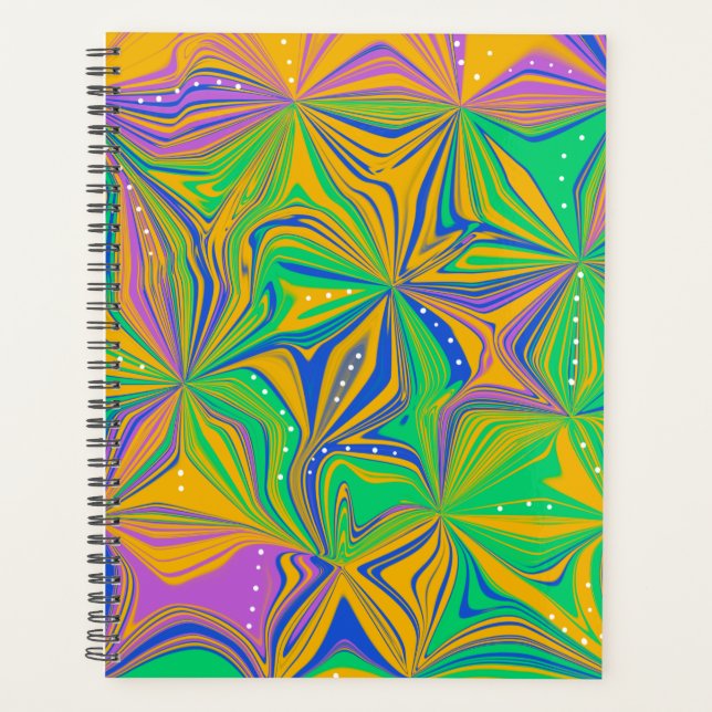 Psychedelic Green Mix Abstrakt Colorful Planer (Vorderseite)